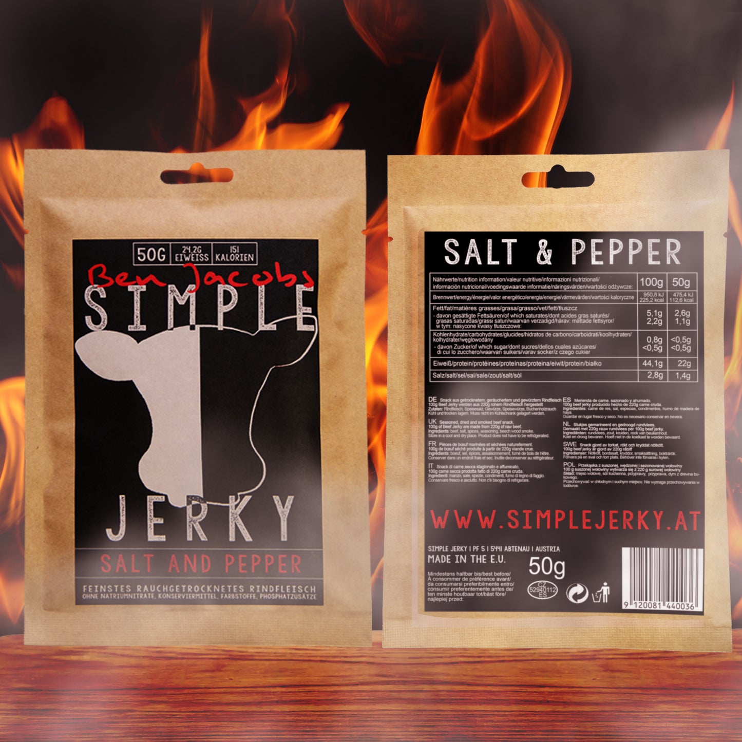 Oksekød Jerky - Salt & Peber